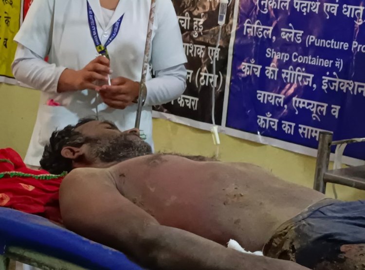 विद्युत लाईन की चपेट में आने से युवक घायल 