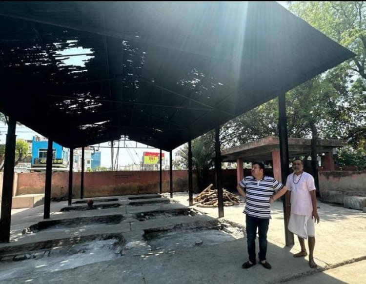 आयुक्त ने किया एनईबी श्मशानघाट का निरीक्षण, दिए व्यवस्था सुधारने के निर्देश