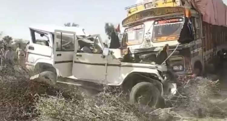 ट्रक और बोलेरो की आमने-सामने हुई भिड़ंत, बोलेरो में सवार दो की घटनास्थल पर मौत
