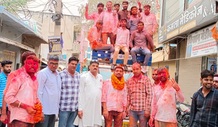 अध्यक्ष बनने पर आनंद पिलाणिया का निकाला विजयी जुलूस