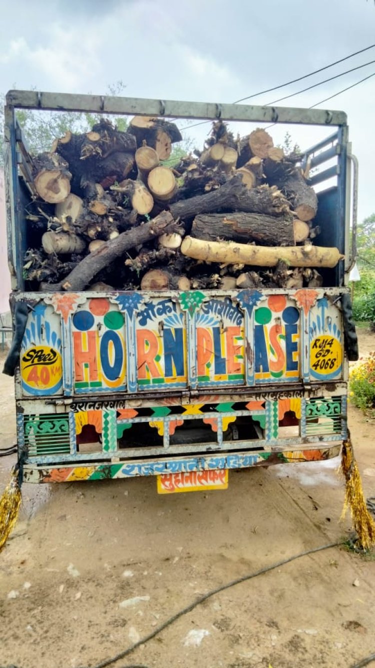 अवैध वन उपज परिवहन पर वन विभाग ने दो पिकअप की जप्त , दोनों चालक हुए फरार