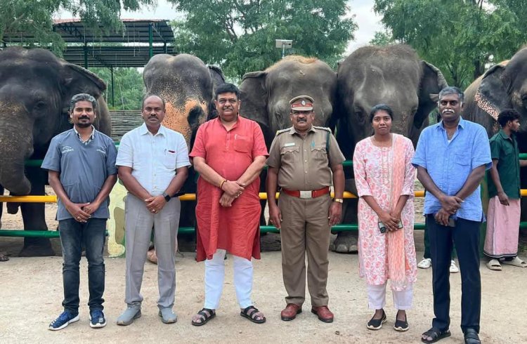 वन एवं पर्यावरण मंत्री ने तिरूचिरापल्ली में हाथी पुनर्वास केंद्र और तितली कंजर्वेटरी का दौरा