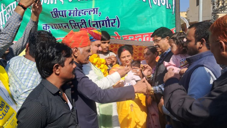 कुचामन में 278 बच्चों को पोलियो की खुराक, मंत्री विजय सिंह चौधरी ने किया शुभारंभ