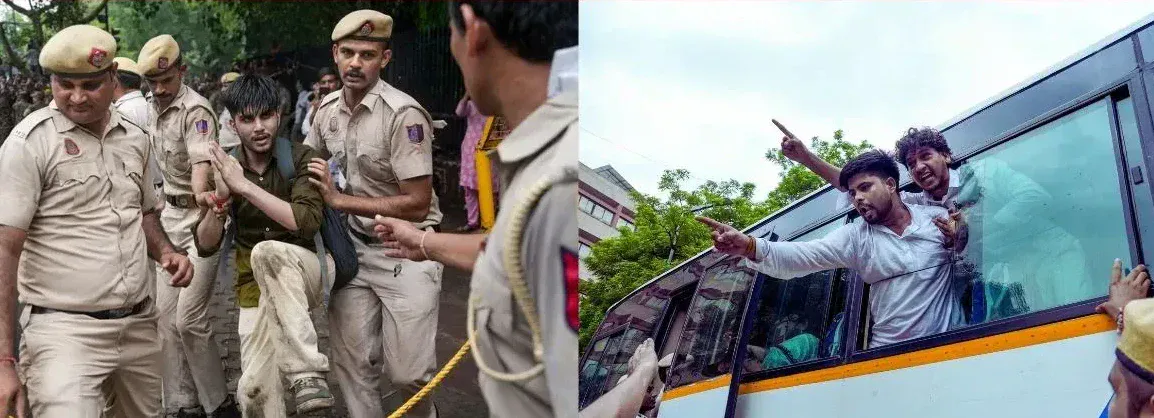 संसद भवन के पास कॉकरोच जनता पार्टी का प्रदर्शन, सुरक्षा व्यवस्था पर उठा सवाल