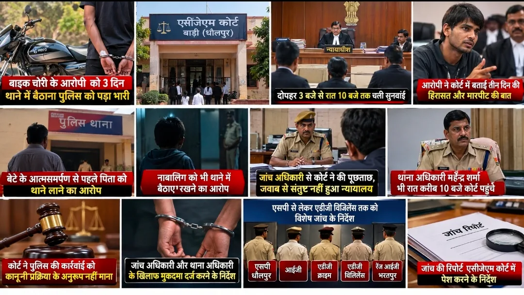 धौलपुर: पुलिस की कार्यप्रणाली पर कोर्ट सख्त, अवैध हिरासत और मारपीट के आरोपों पर जांच के आदेश