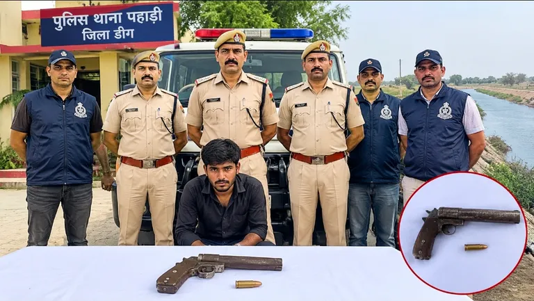 Deeg Police Intercept Armed Youth Near Canal in Operation Shastra Vinash