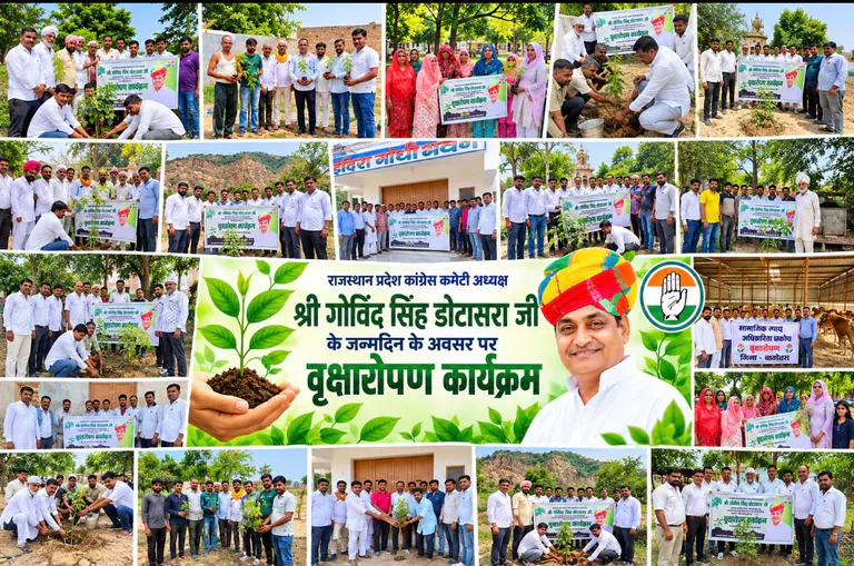 Congress Leaders Celebrate Govind Singh Dotasra’s Birthday Through Statewide Social Initiatives