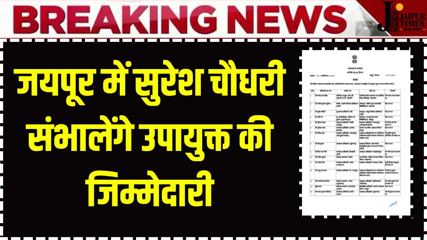 Jaipur city gets a new Deputy Commissioner