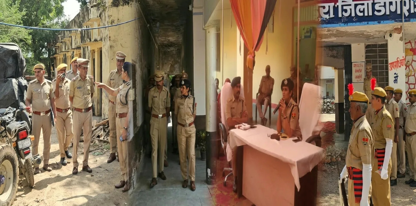 आईजी डॉ. प्रीति चन्द्रा पुलिस थानों का निरीक्षण करते हुए