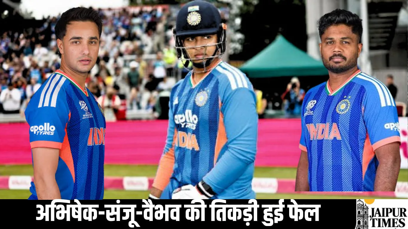 अभिषेक-संजू-वैभव की तिकड़ी हुई फेल, भारत पर मंडराए हार के बादल