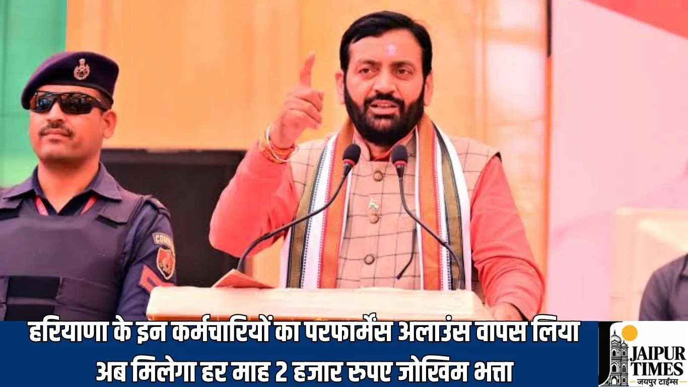 हरियाणा के इन कर्मचारियों का परफार्मेंस अलाउंस वापस लिया, अब मिलेगा हर माह 2 हजार रुपए जोखिम भत्ता